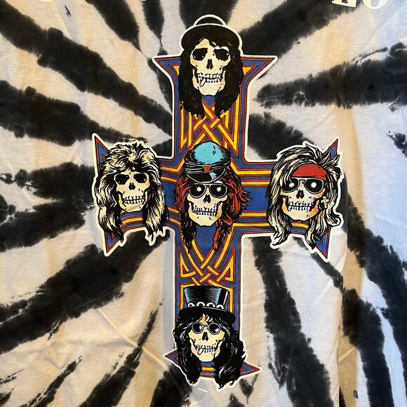Guns N' Roses Appetite for Destruction Graphic Tie Dye Tee Gray White 2XL - Picture 4 of 6